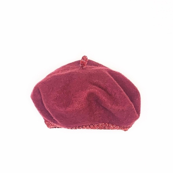 Route 66 Wool Blend Beret, Maroon Burgundy OSFM - Picture 4 of 6